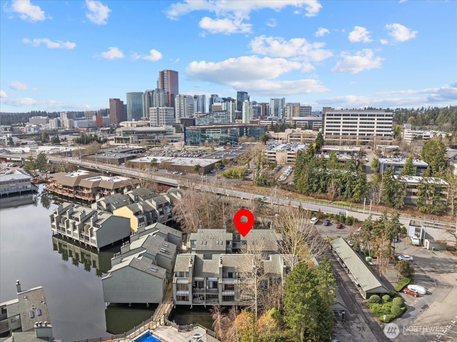 Enjoy night views of downtown Bellevue