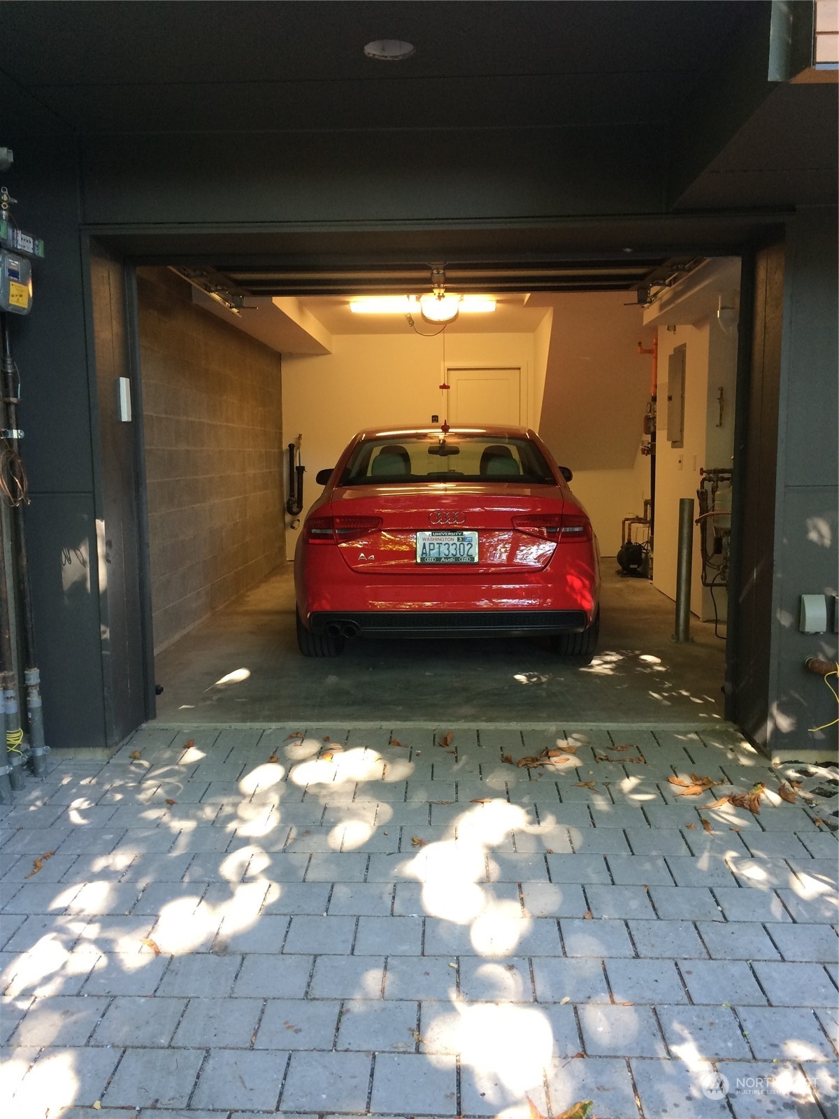 Off-alley garage with storage