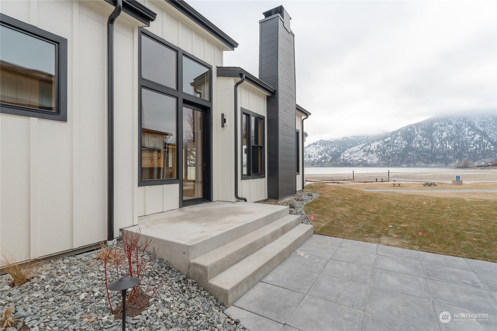 Oversize nesting sliding doors and propane fireplace