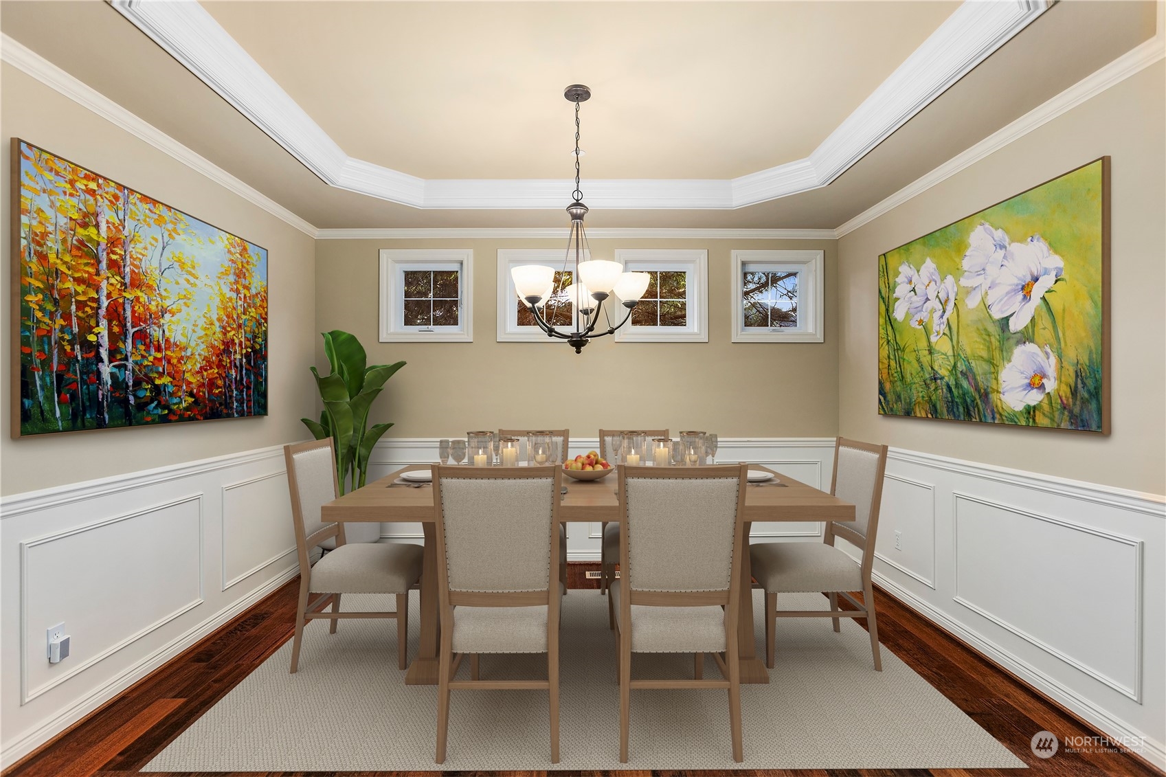 Dining room-Staged virtually