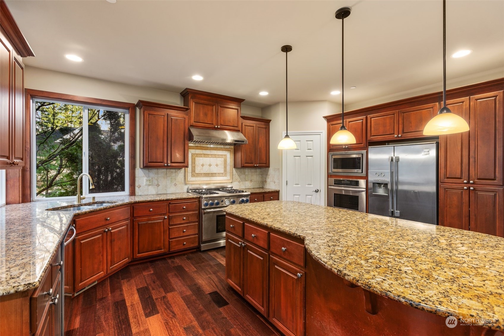 Beautiful granite slab countertops open kitchen