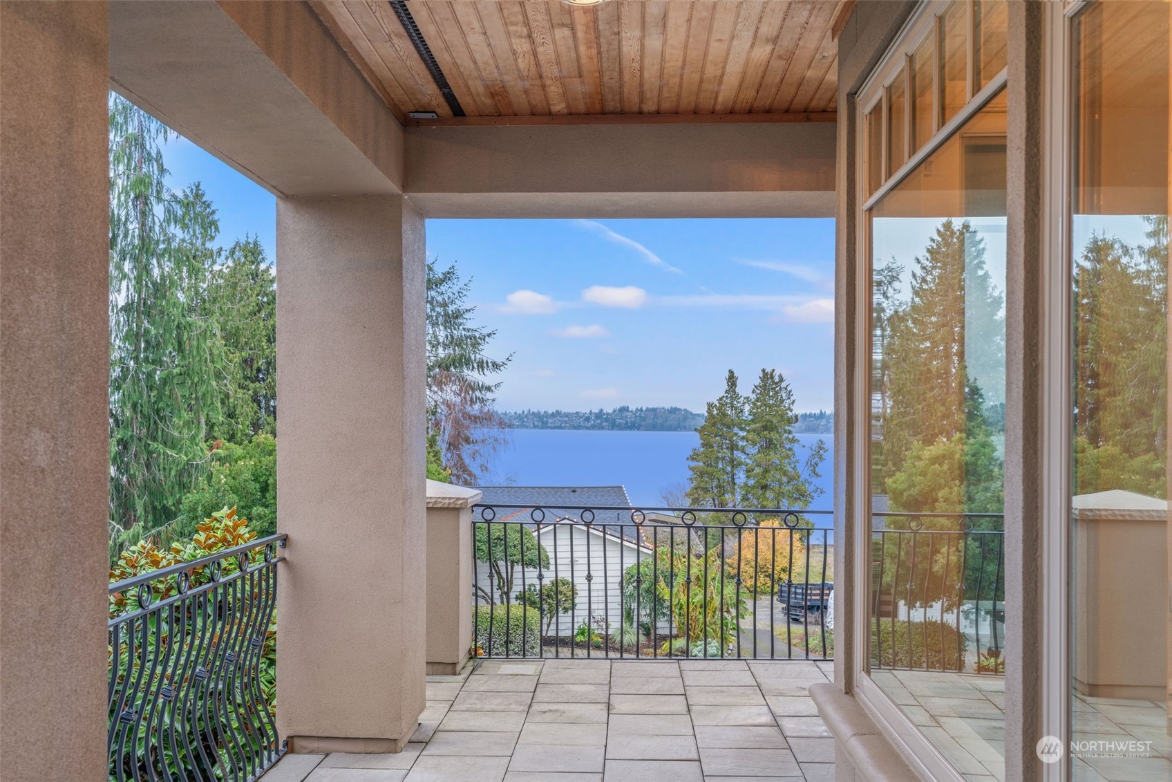 Enjoy coffee on one of two upper level balconies