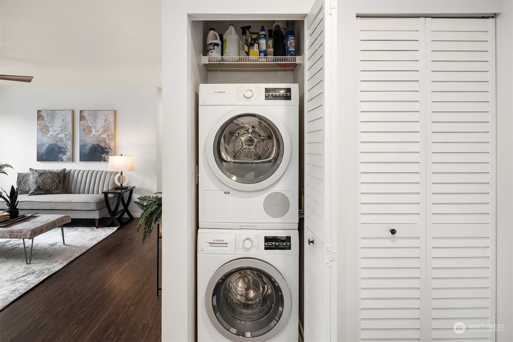 High efficiency, quite, European washer and dryer.