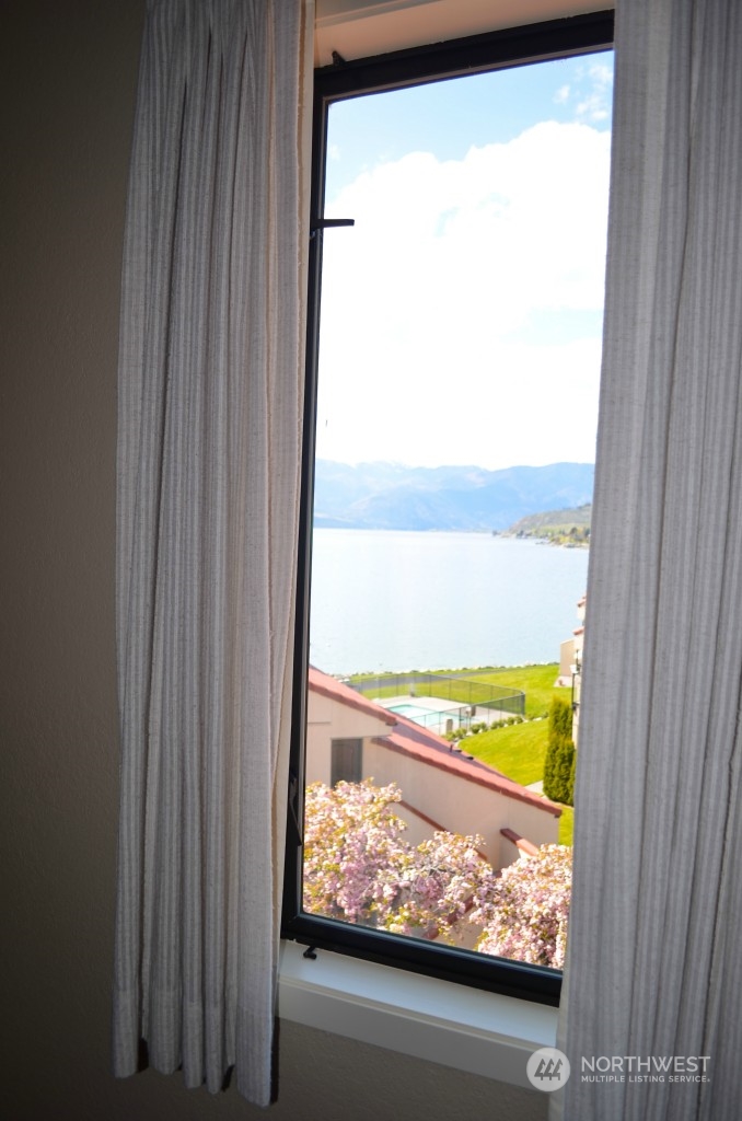 Loft window with breathtaking up-lake view.