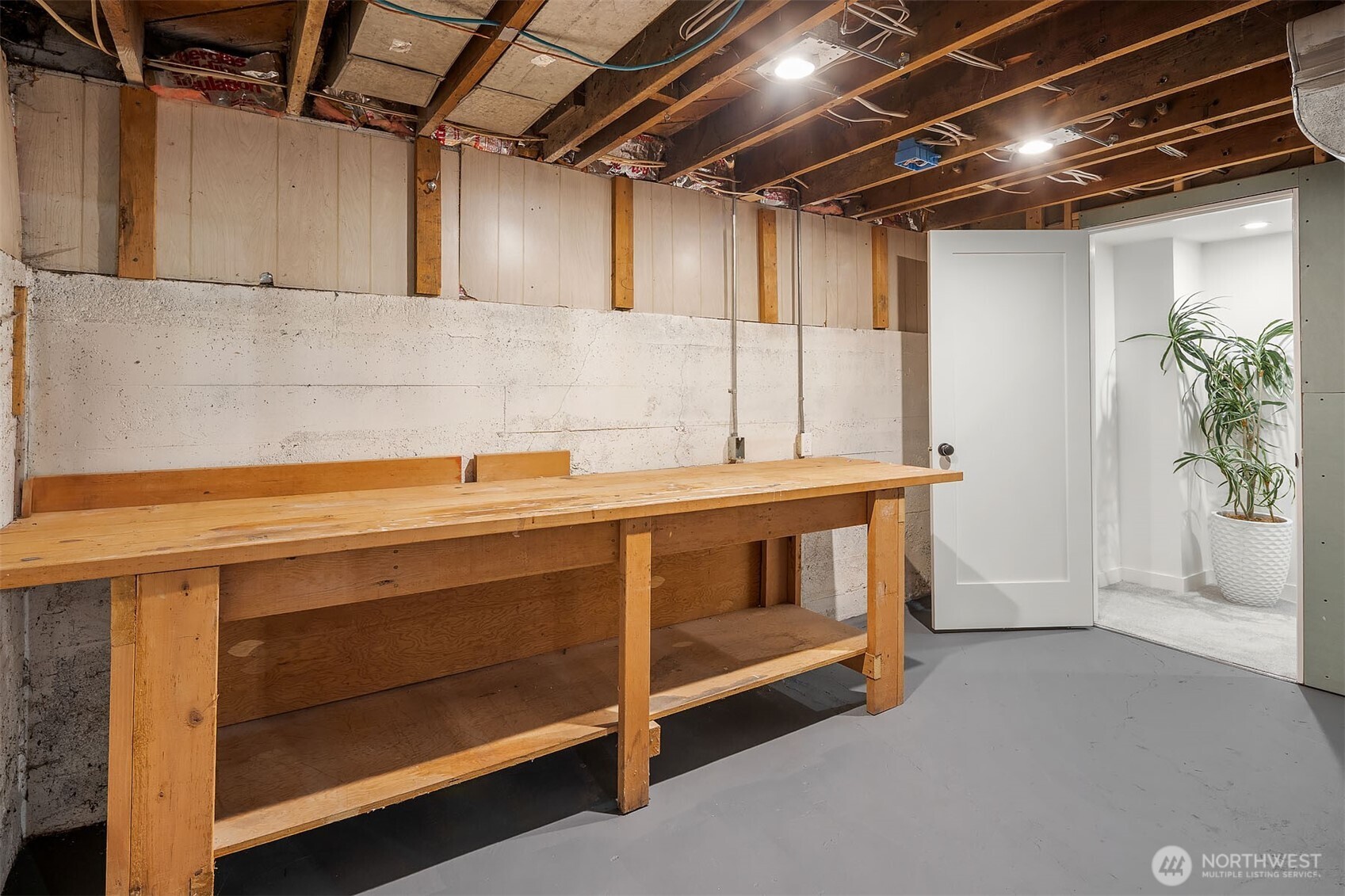 Work bench in utility room