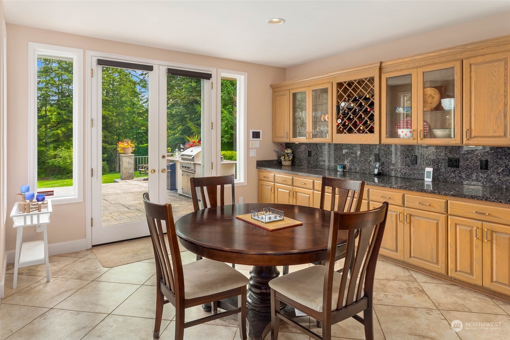 Eating Nook In Kitchen Overlooking Back Yard