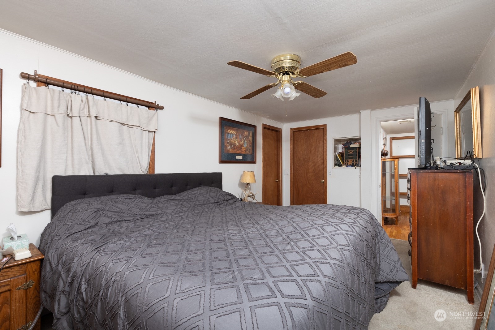 The second bedroom is separate from the other two bedrooms, which benefits privacy for all.