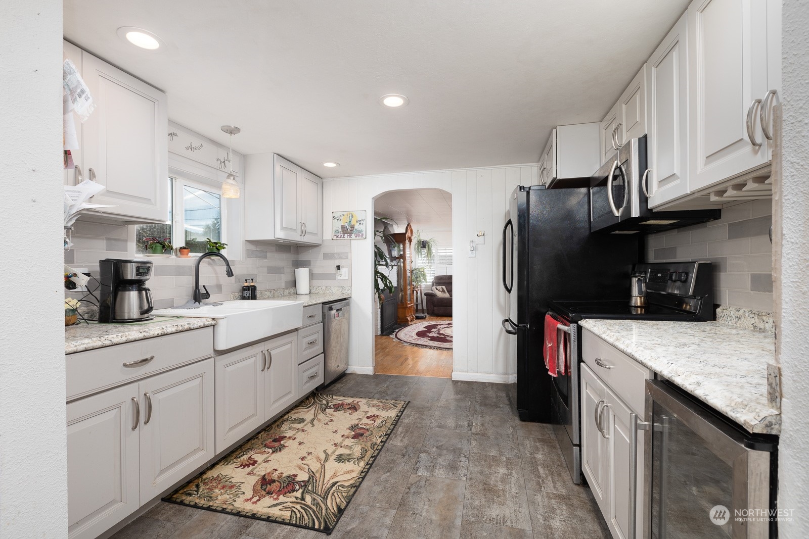 As many cabinets as you can fit, is what the updating included! And they are all soft close type, so no slamming the doors! Most of the appliances are stainless steel and they all stay with the property.