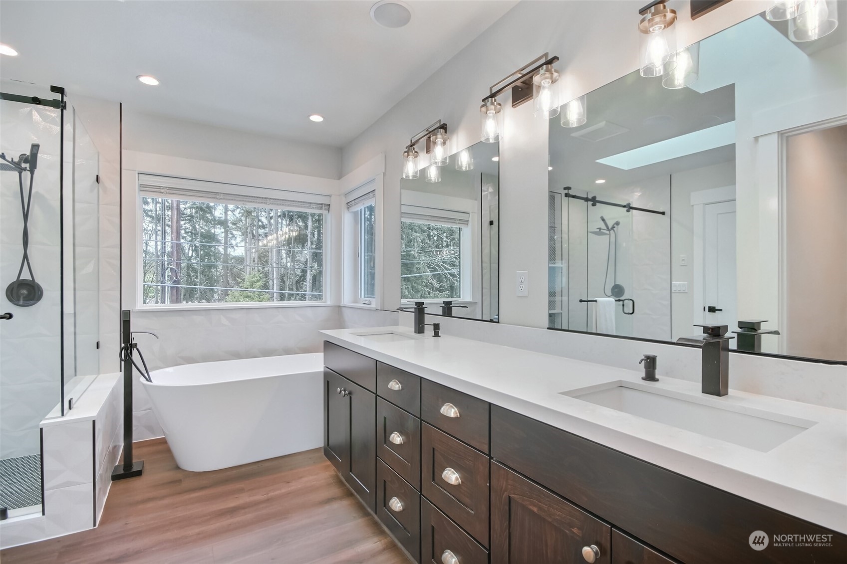 Spacious Primary Bathroom with double vanity