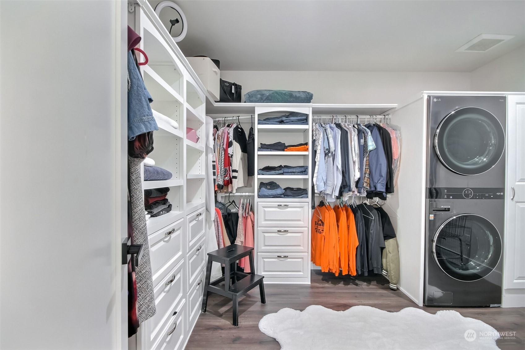 Spacious Primary Closet with washer and dryer!