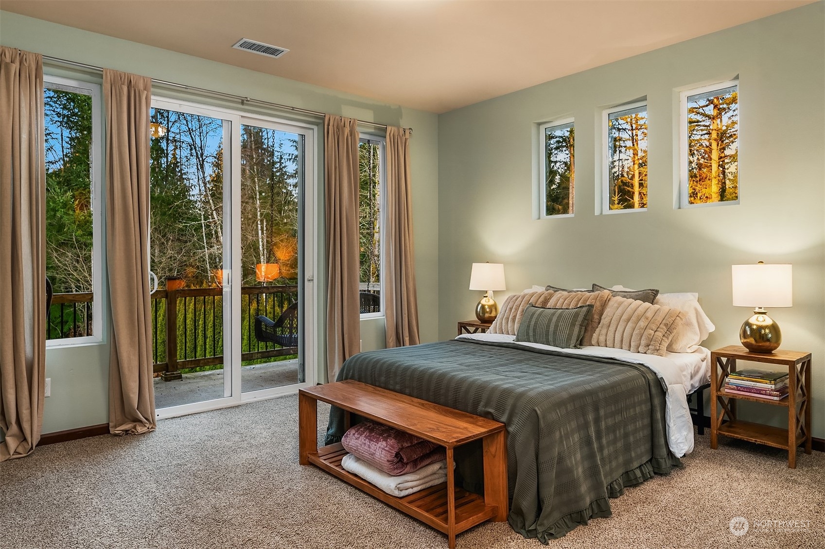 Bedroom 2 of four with private deck, attached Bath & walk-in-closet