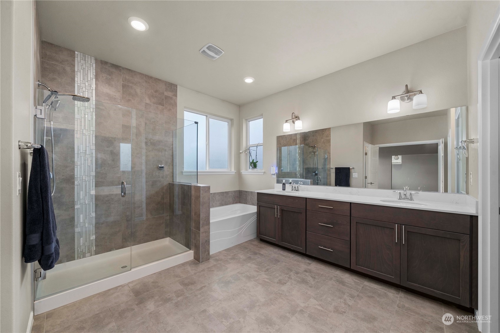 Soaking tub and large shower