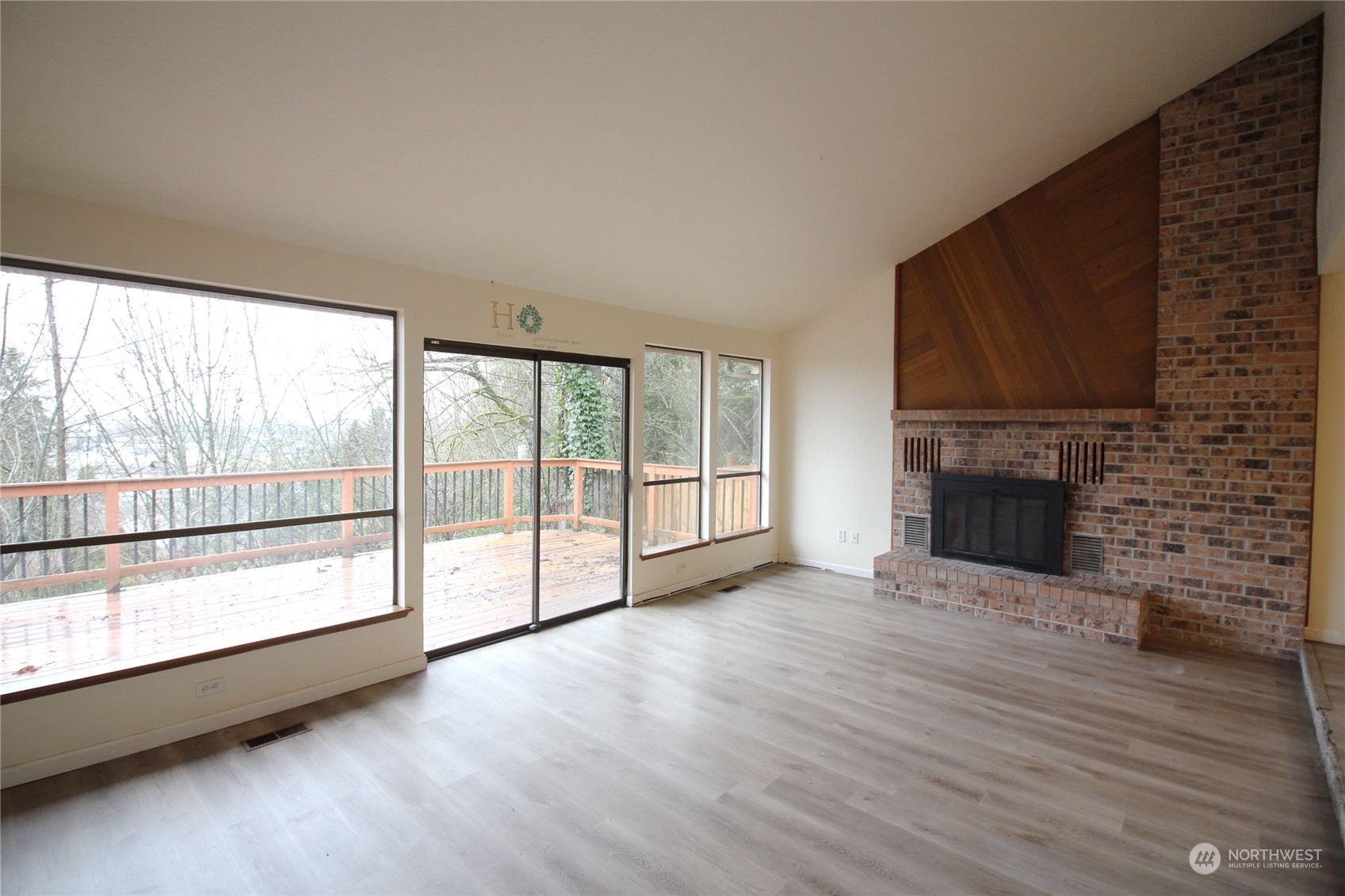 Living room with fireplace