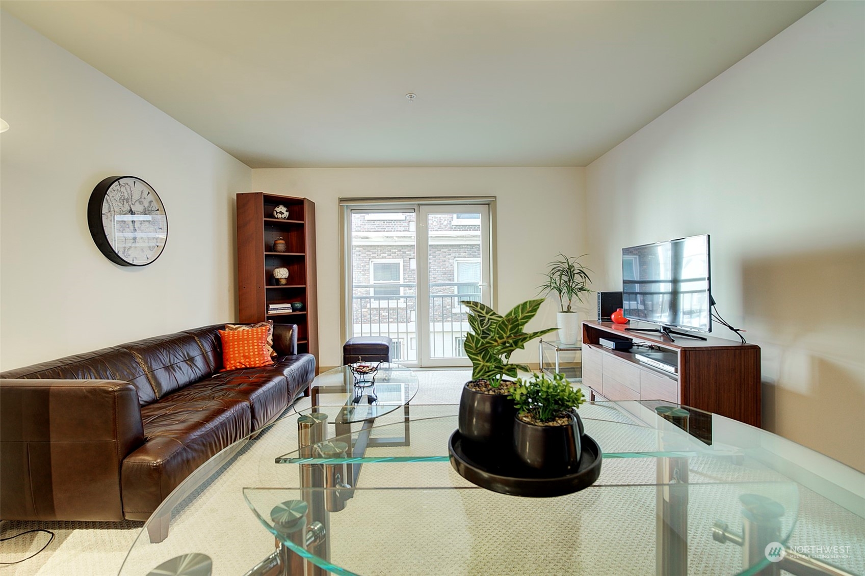 This view from the dining area into the living room gives you a good feel for the spaciousness of the living spaces.