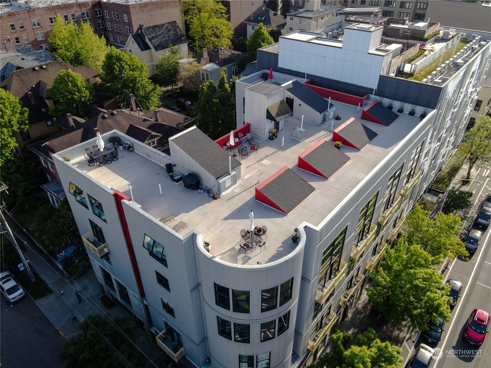 Aerial View of Rooftop Deck