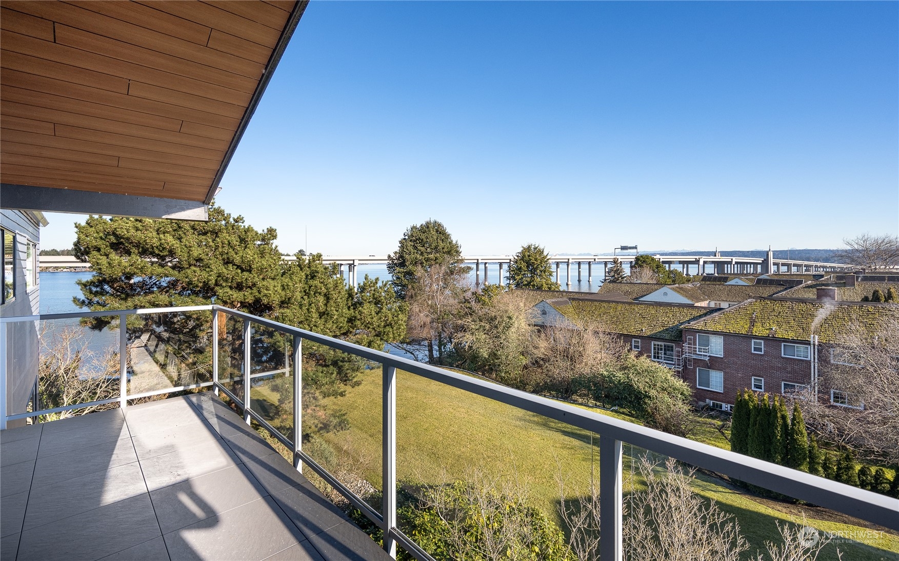 Large deck. The lake view extends for to the right of this photo.