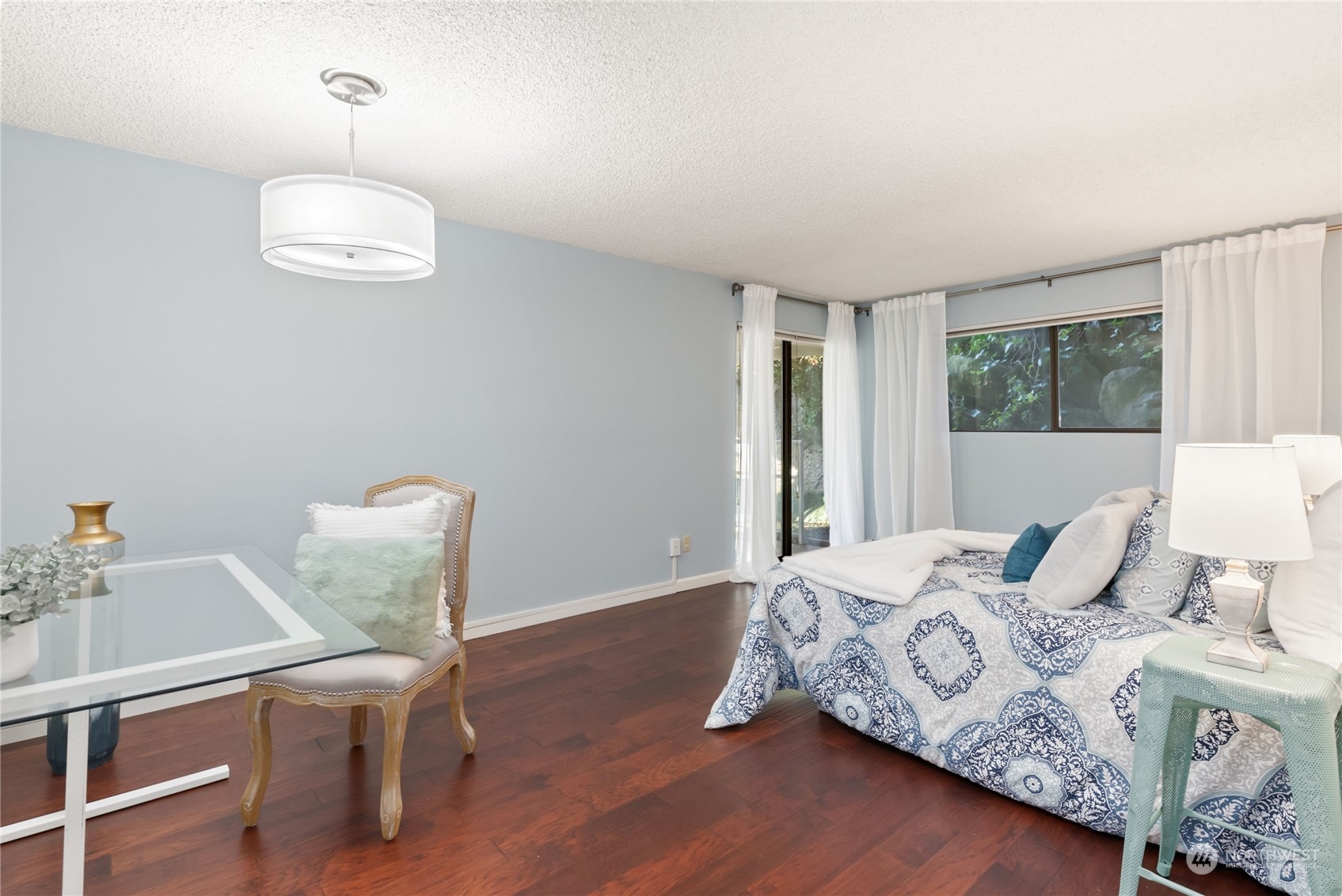 Access From Living Room with Glass Railing Surround