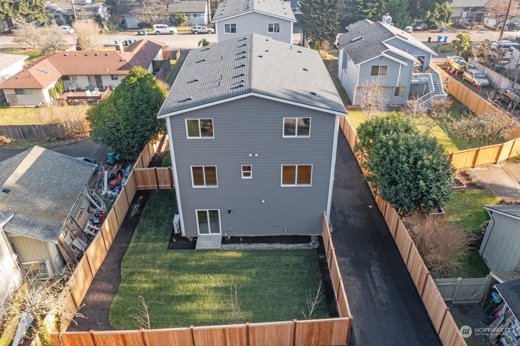 Fully fenced back yard