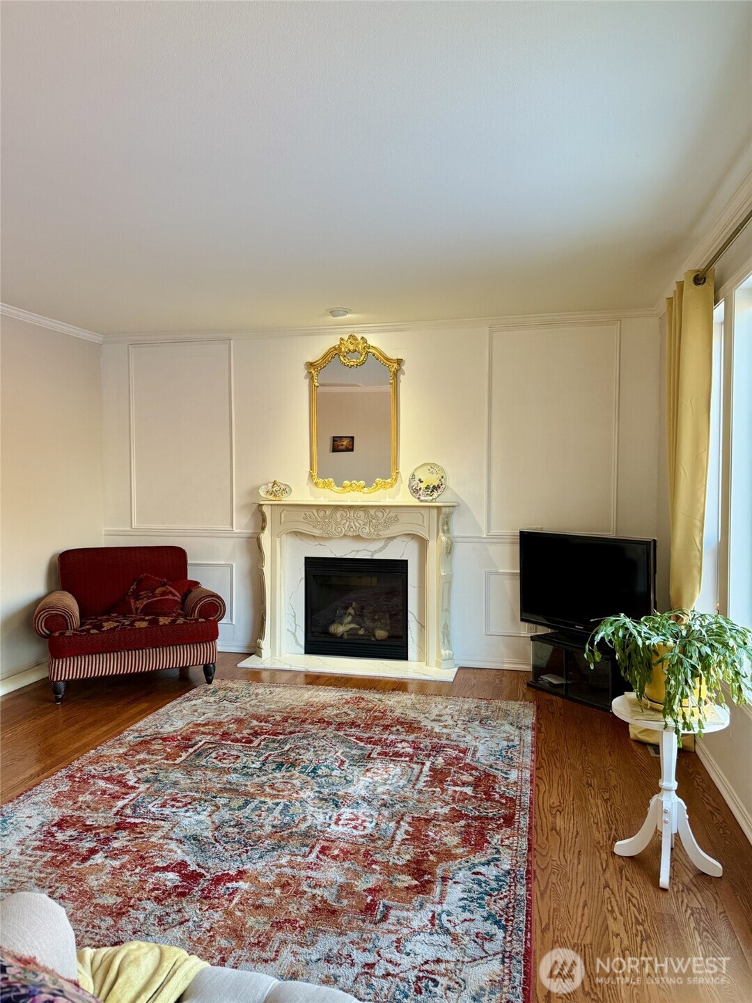 Living space open to kitchen.