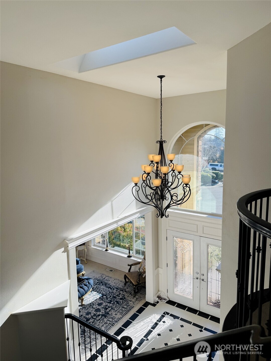 View of foyer from the top of the grand staircase.