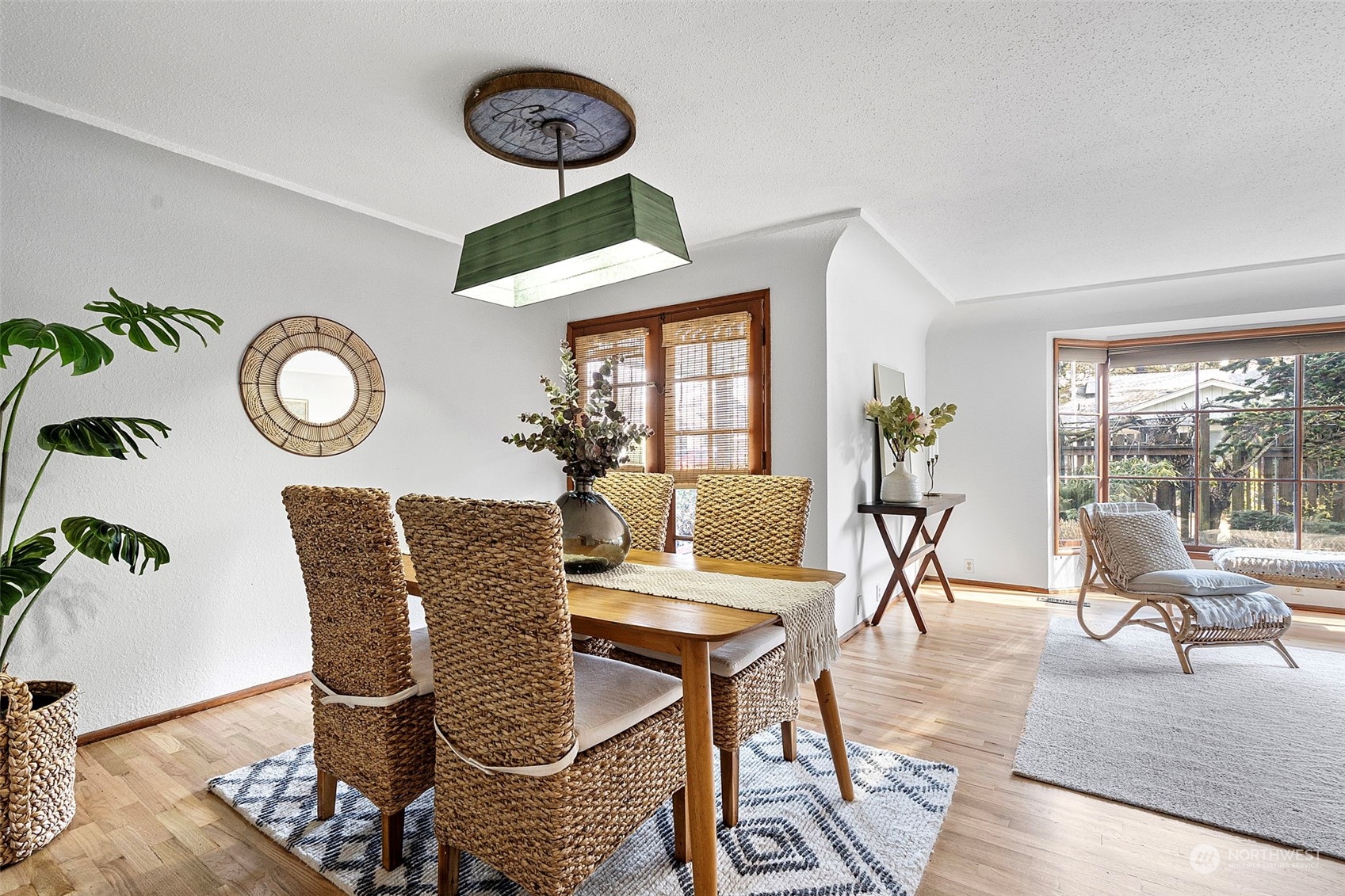 Dining area with French doors to a covered patio