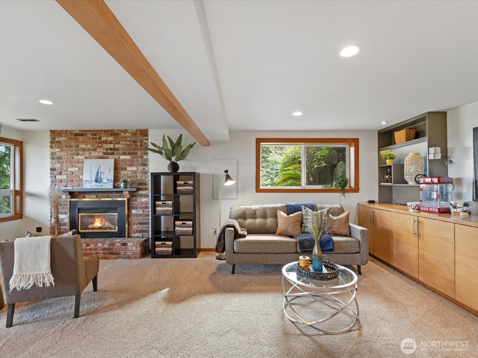 Cozy up by the gas fireplace! Plenty of storage downstairs as well!