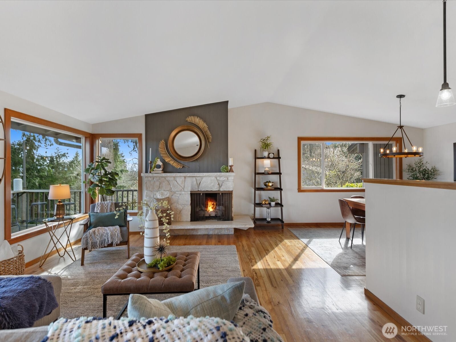 Mid-Century style with modern touches!  Hardwood floors on main.