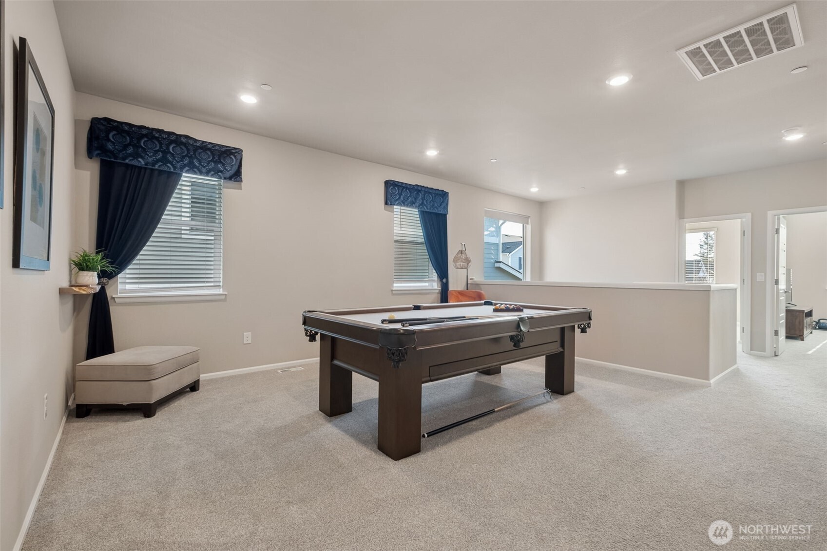 Second floor landing is spacious! -- Pool table stays!