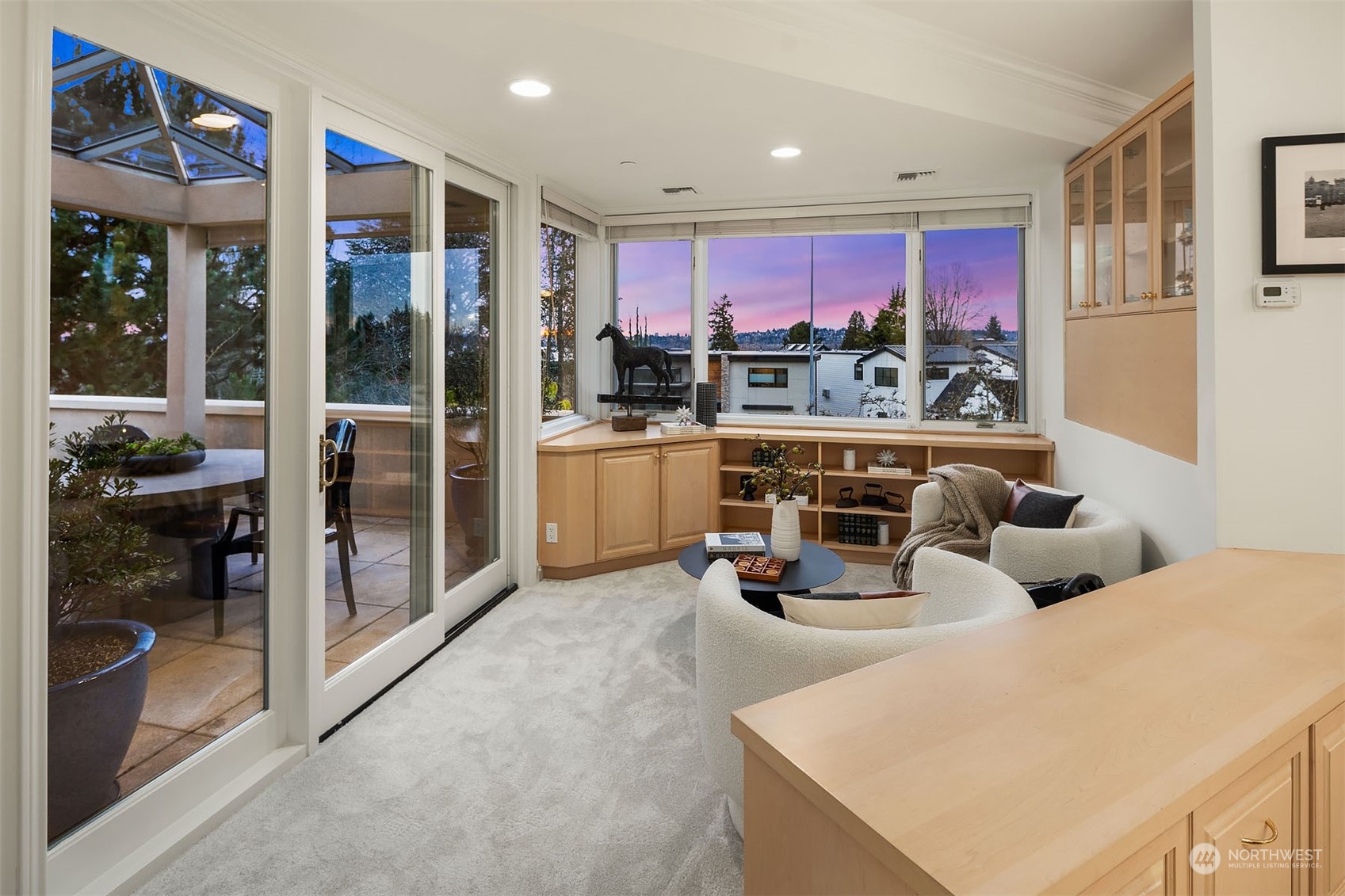 The intimate space off the kitchen, perfect for reading or watching TV.