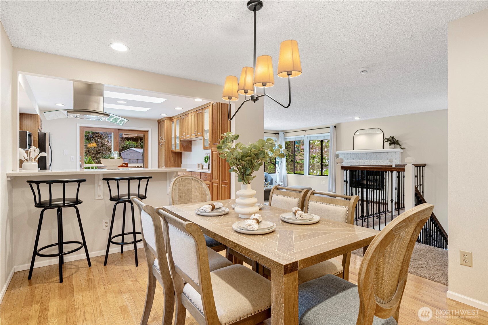Dining room with open space to living room