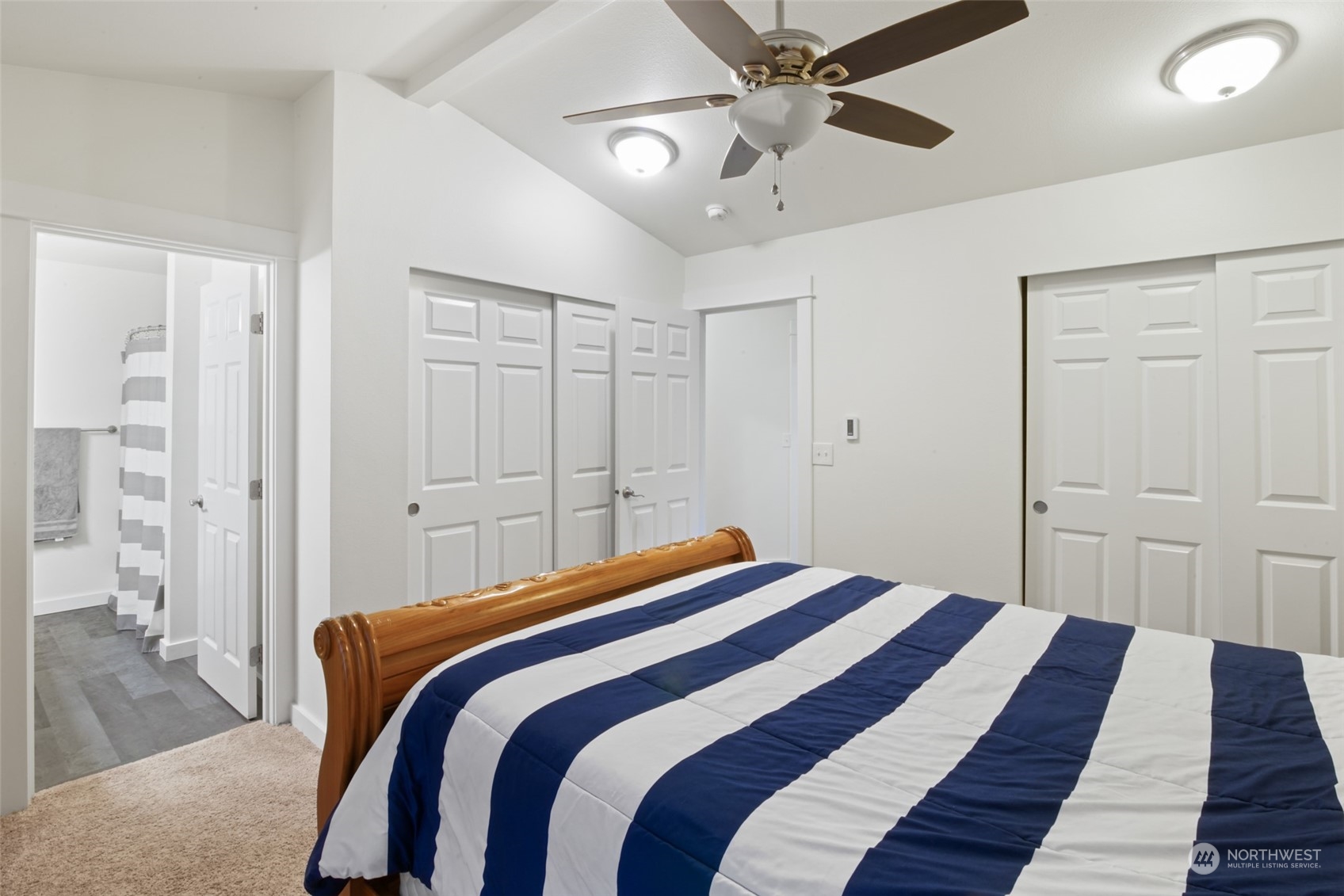 Primary bedroom with private bathroom.