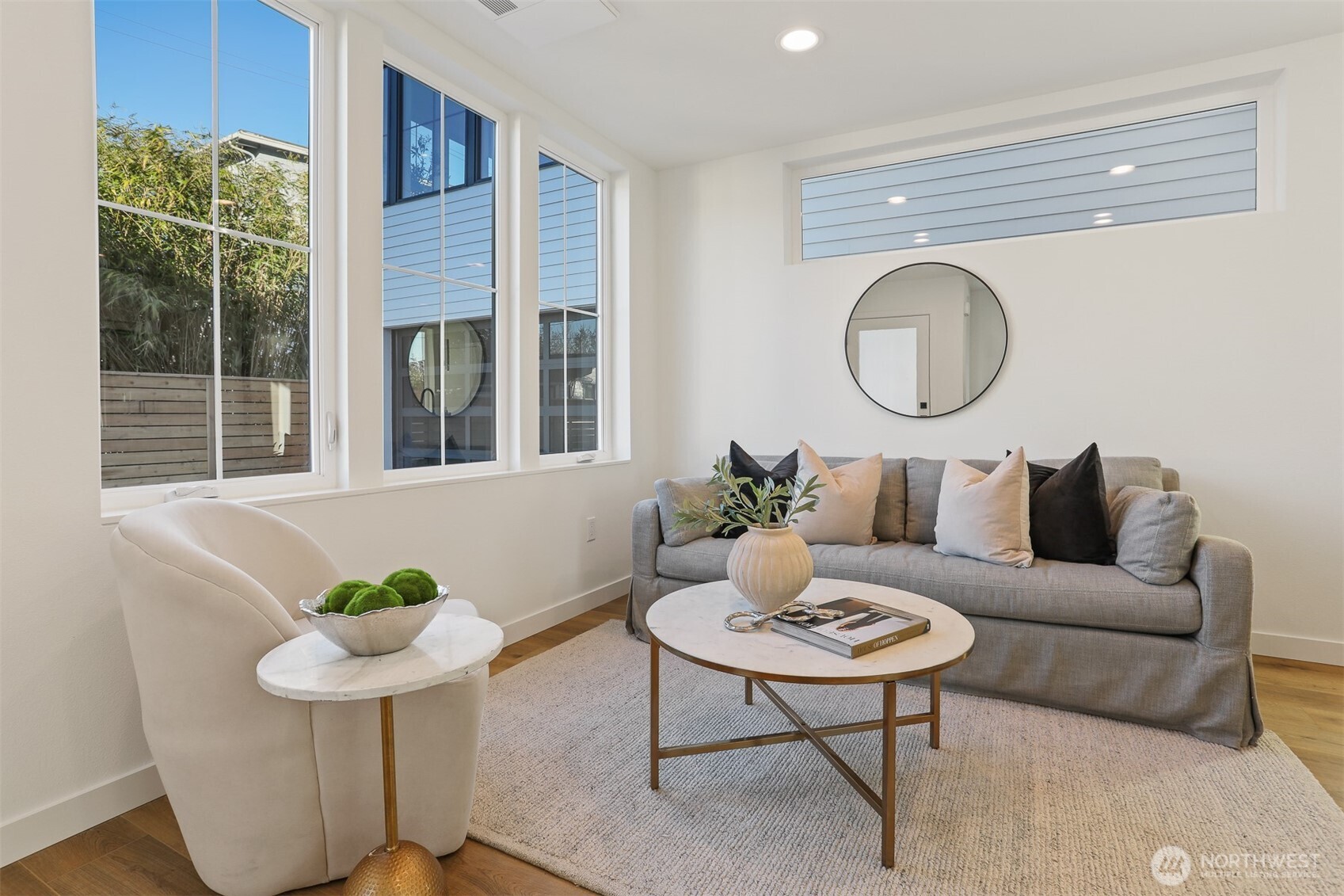 Cozy Living Room with Oversized Windows