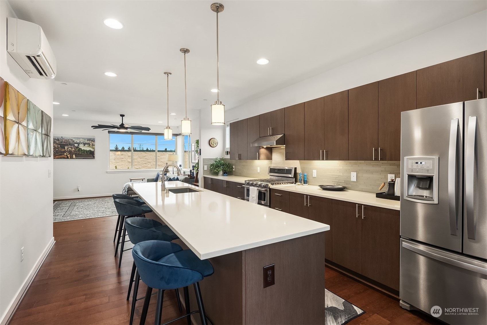 Custom cabinetry providing generous storage.