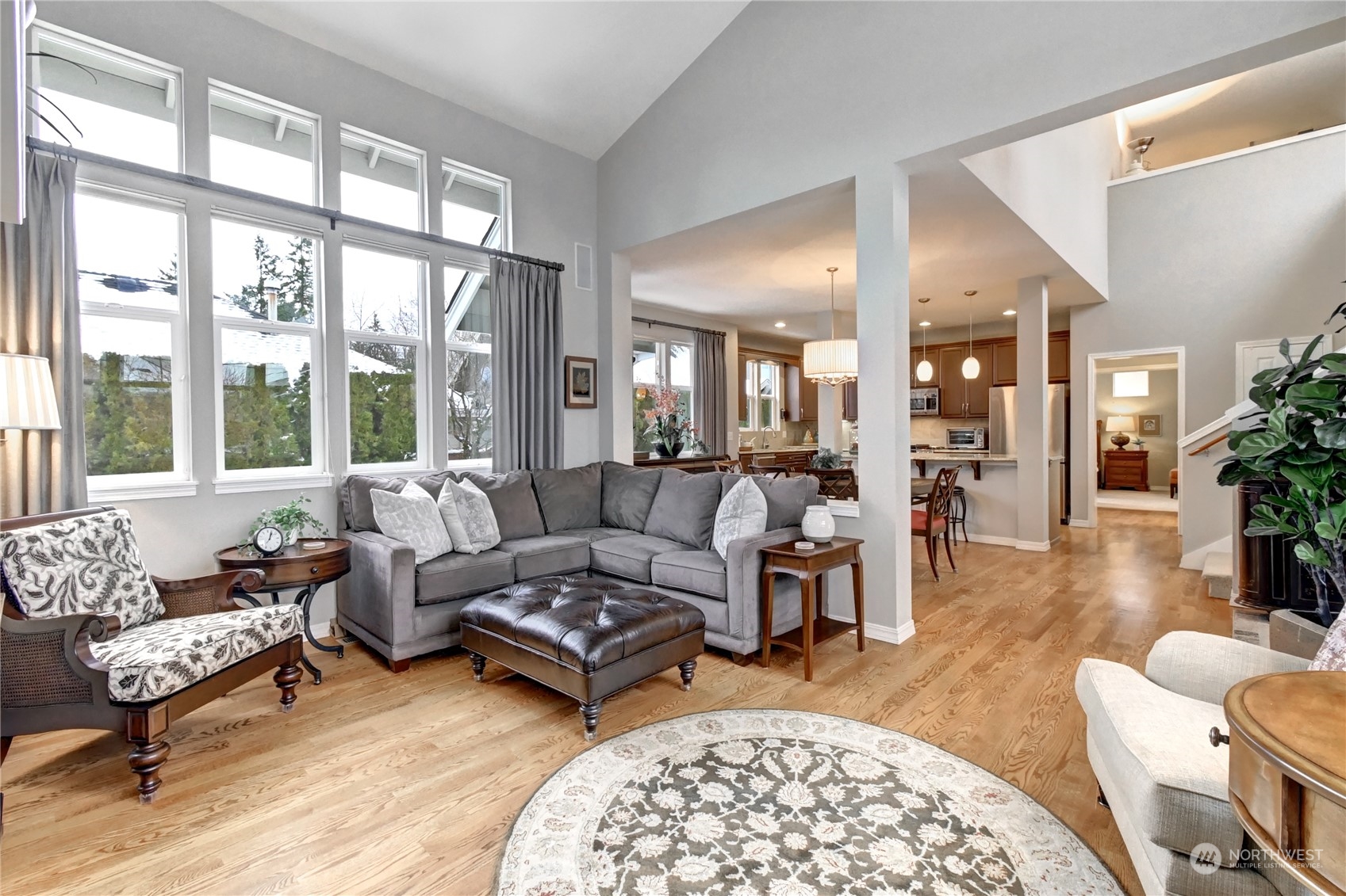 Oak hardwood floors throughout most of the main floor.