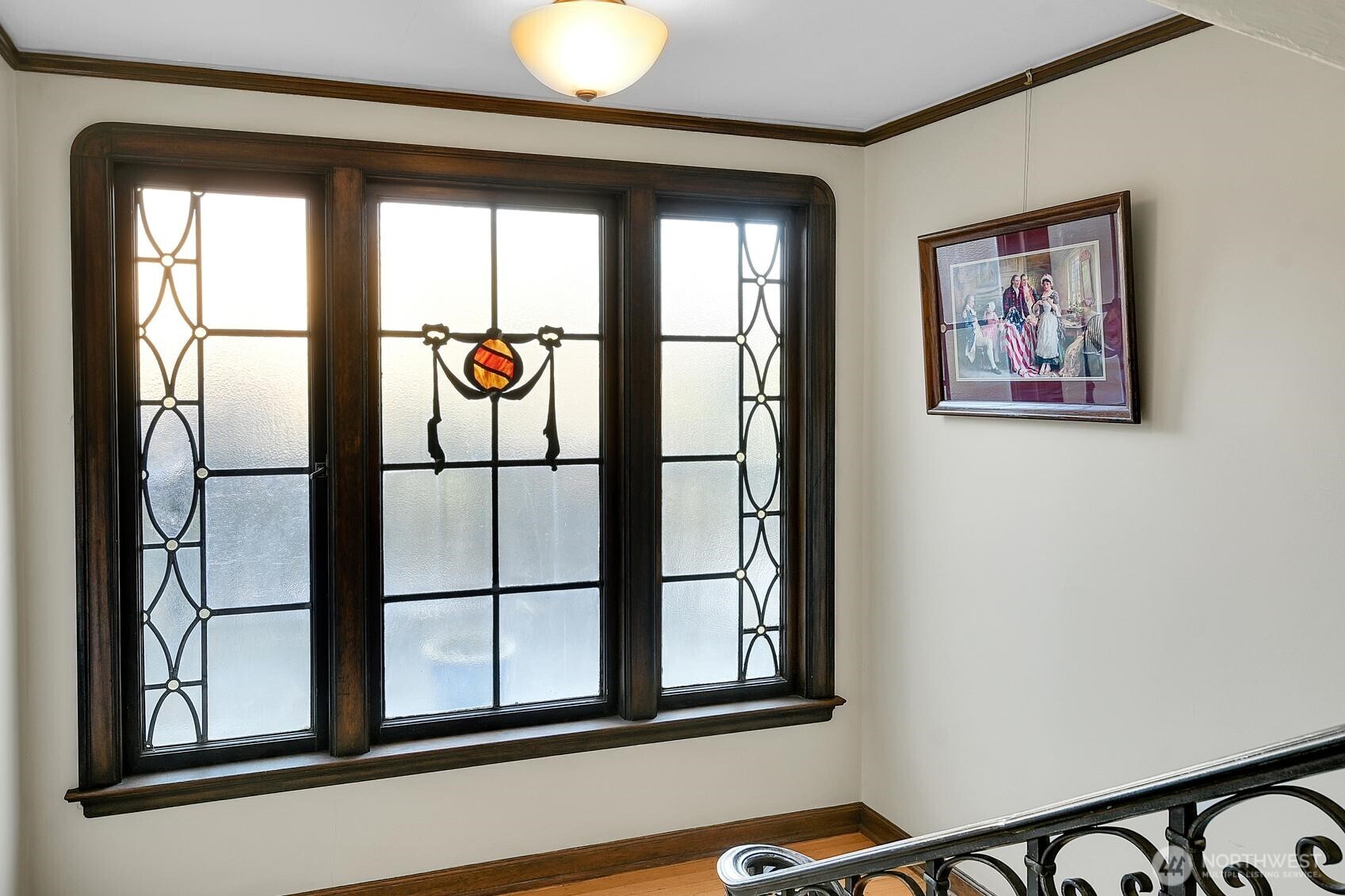 Beautiful windows in the stairwell.