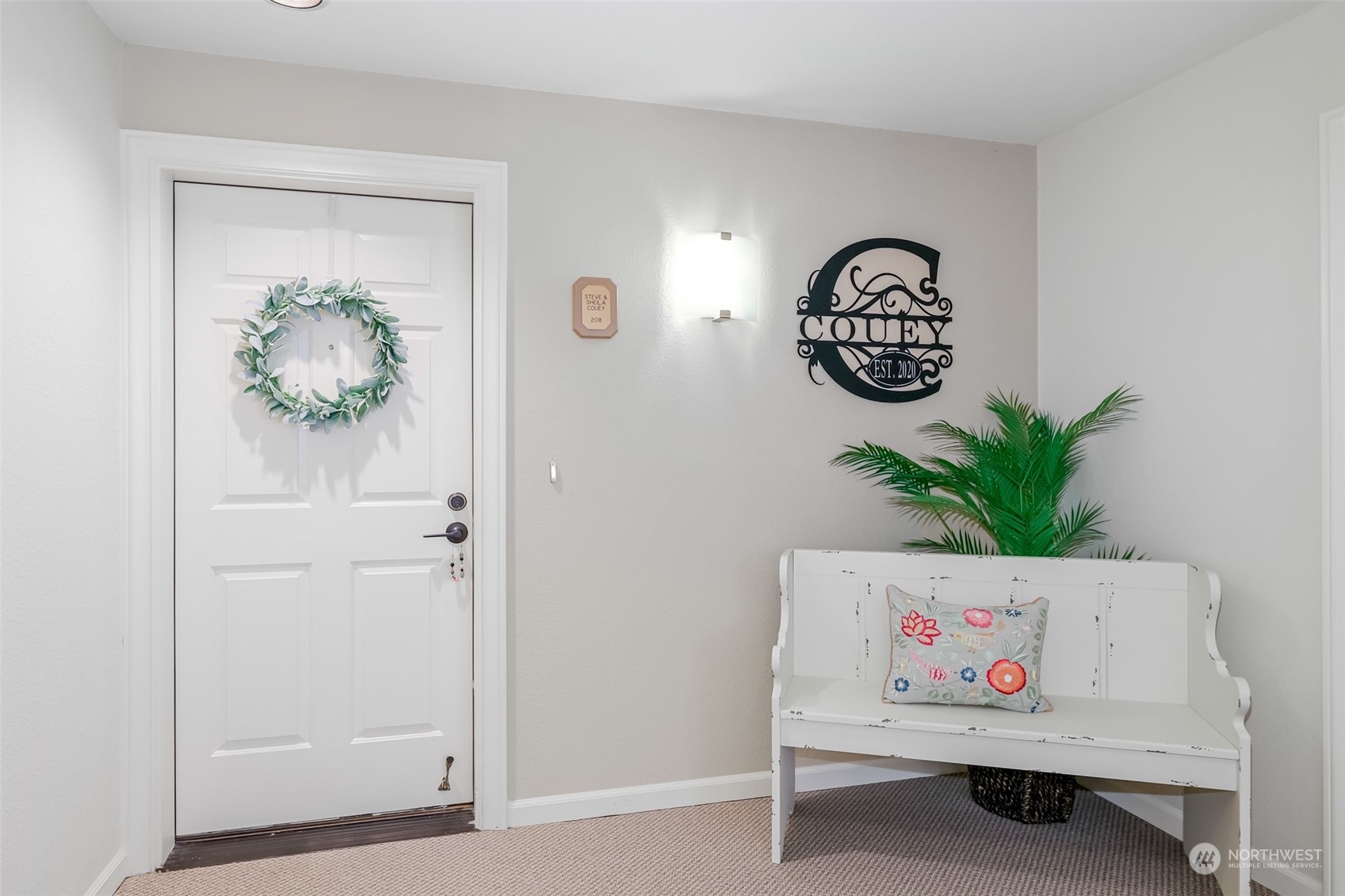 Step into a bright and inviting entryway that sets the tone for the rest of the home. The soft, neutral tones and well-lit space create a warm welcome for both residents and guests. The unit’s secure entry ensures peace of mind, while the elegant hallway leads to the thoughtfully designed living areas.