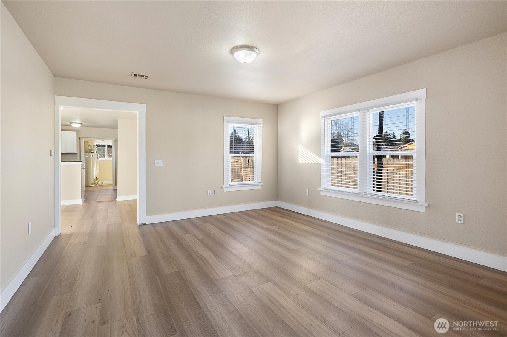 Living Room with new flooring