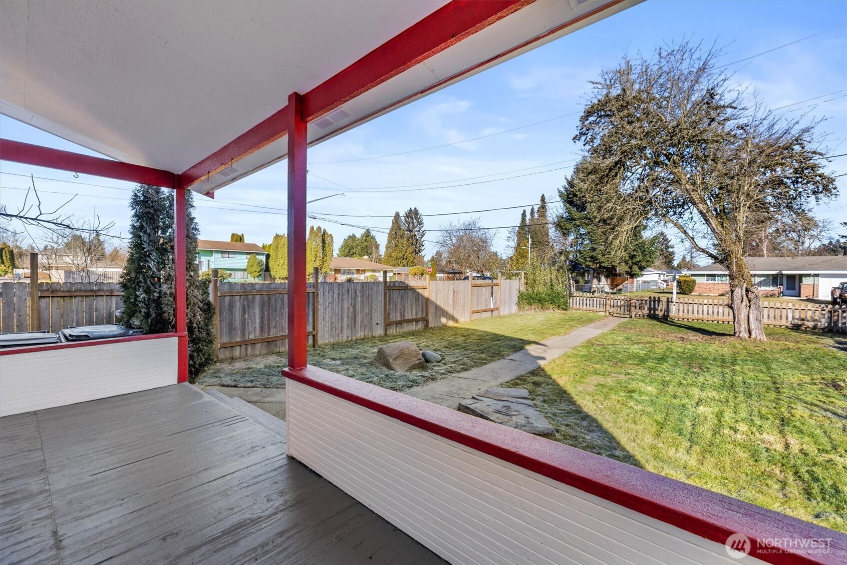 Covered porch at the front