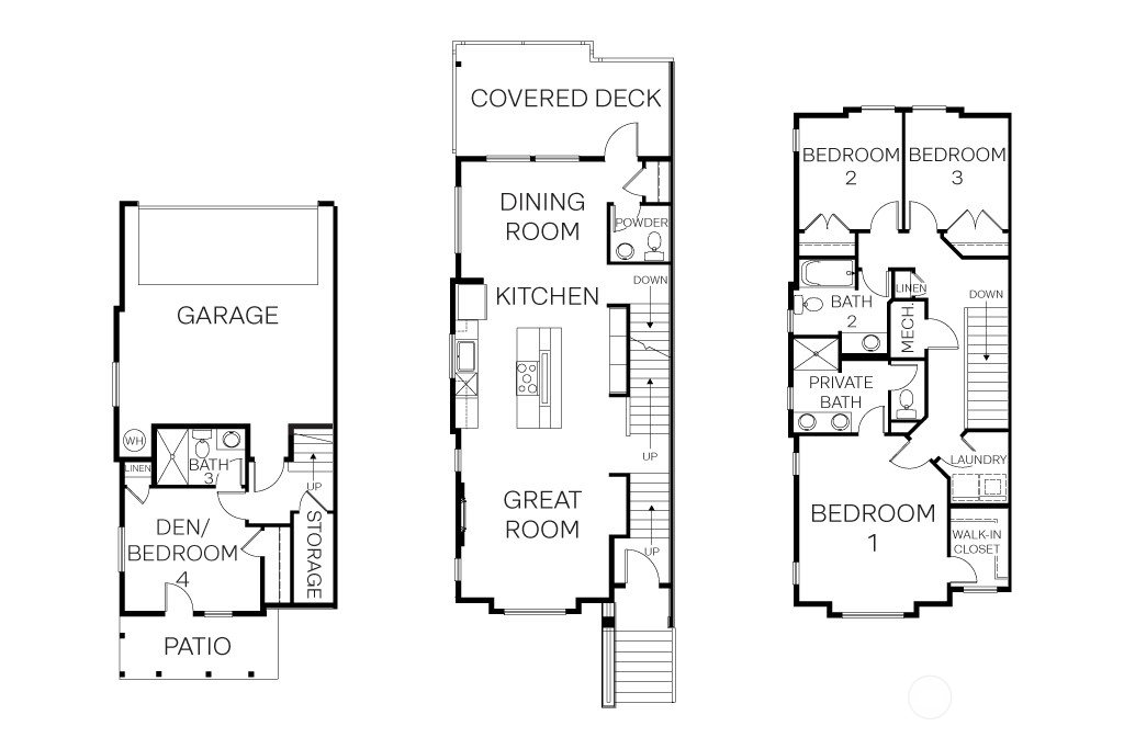 Actual Residence 2 floorplan - 1,921 square feet of living space plus 2 car garage and guest parking on your driveway!