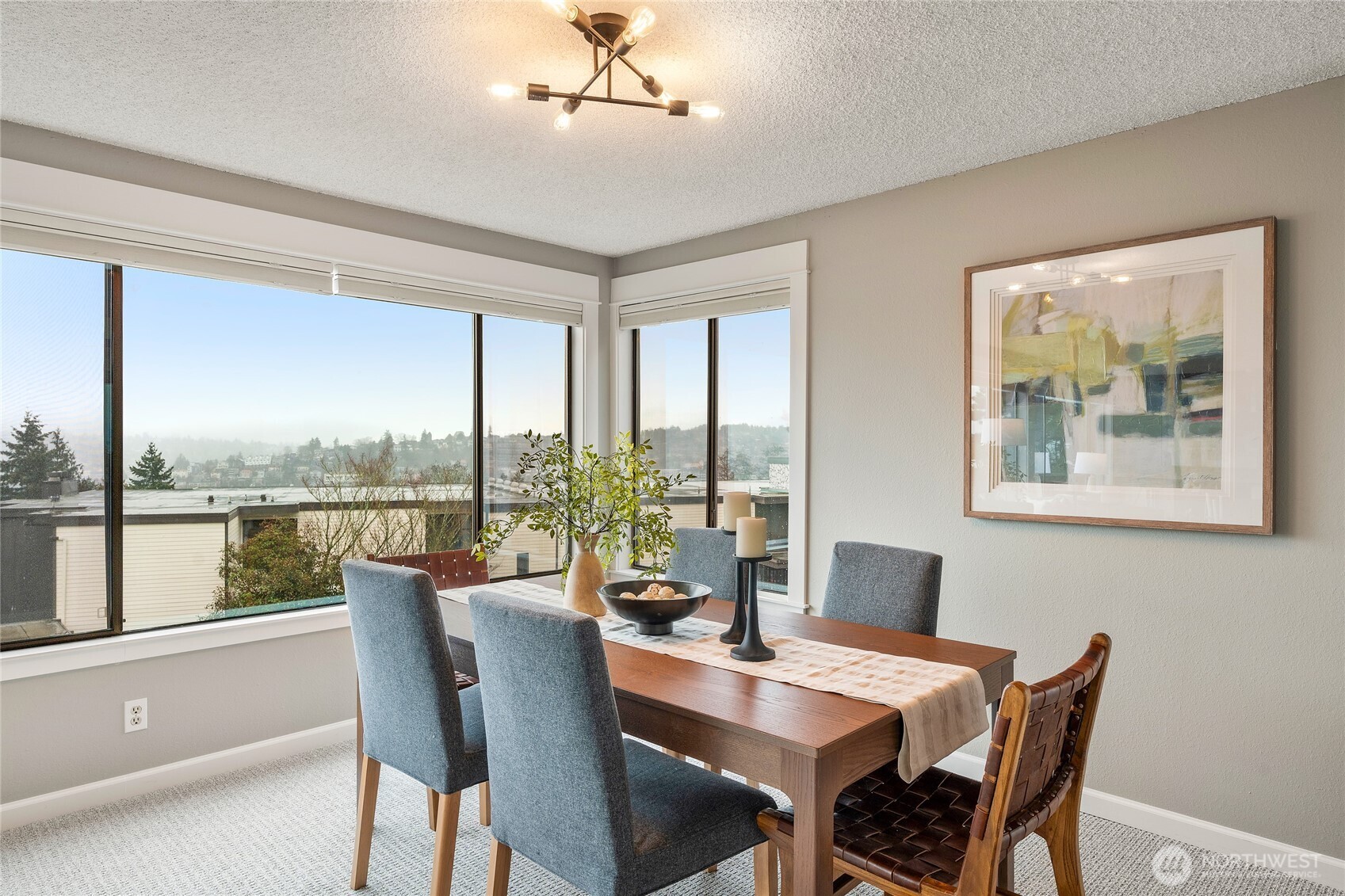 This dining space can accommodate a dining table of almost any size.