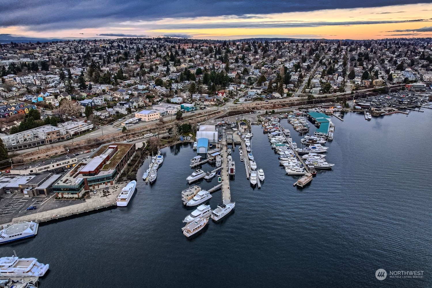 Ariel view North towards Green Lake....