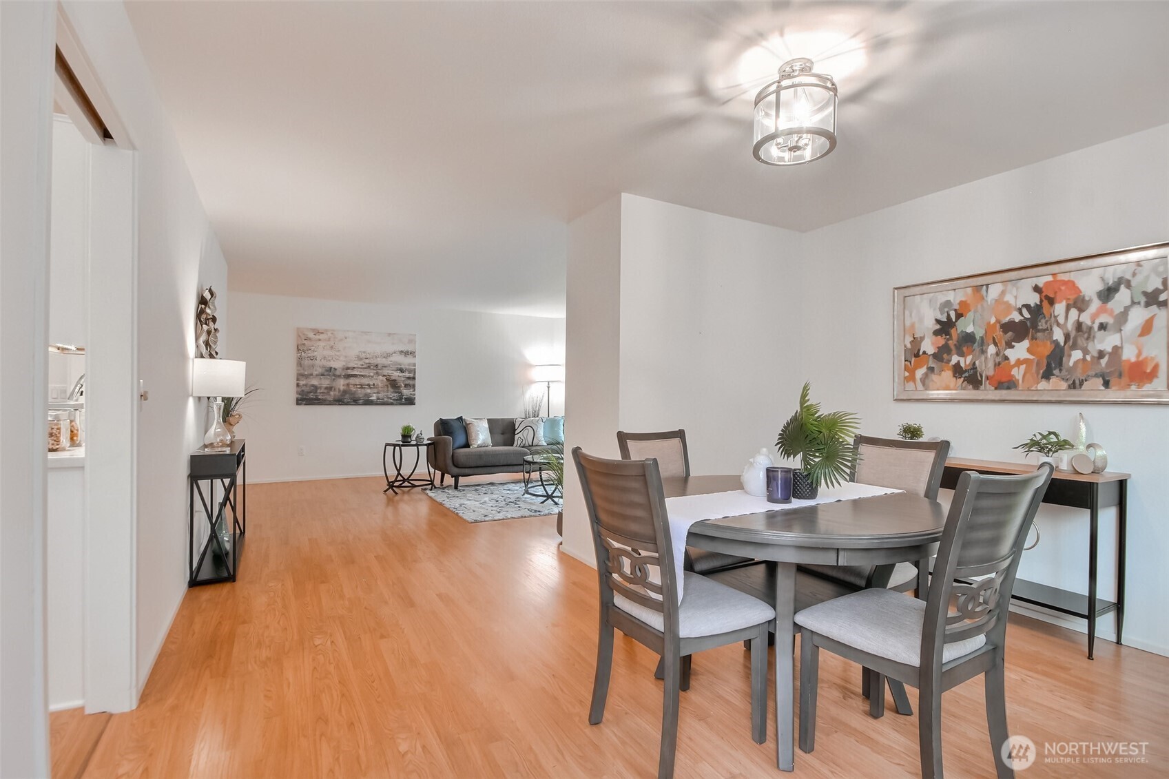 Lovely dining room with door to your deck. Corner unit with views to greenbelt.