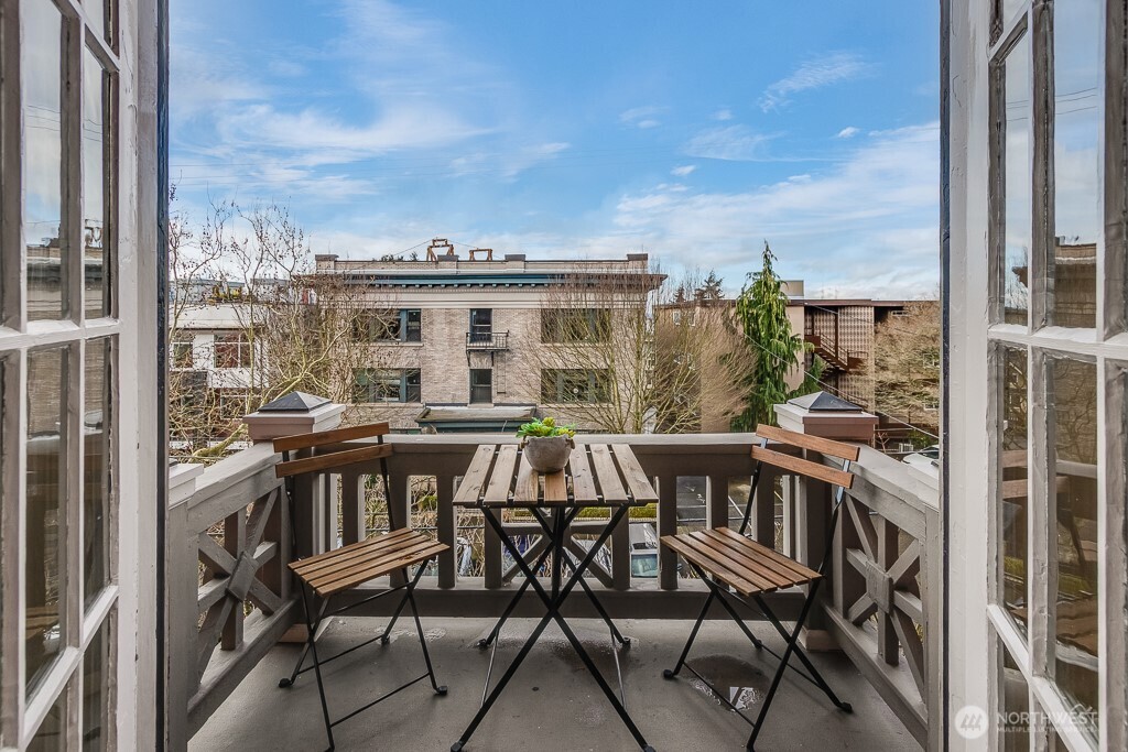 In the summertime, you will want to spend all your time on the balcony.