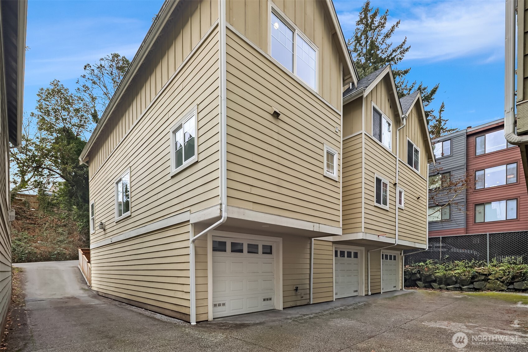 The one car garage is very spacious with room for storage.