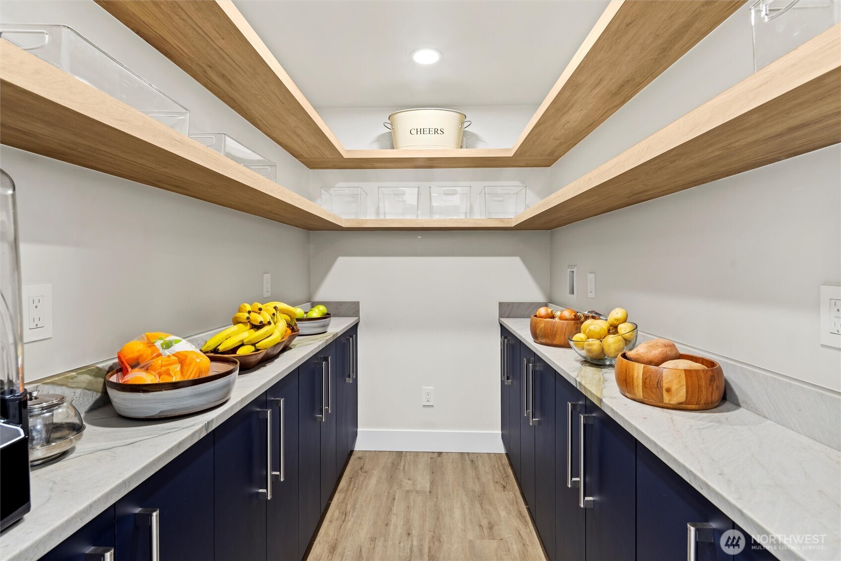 Beautiful walk-in pantry with additional prep space