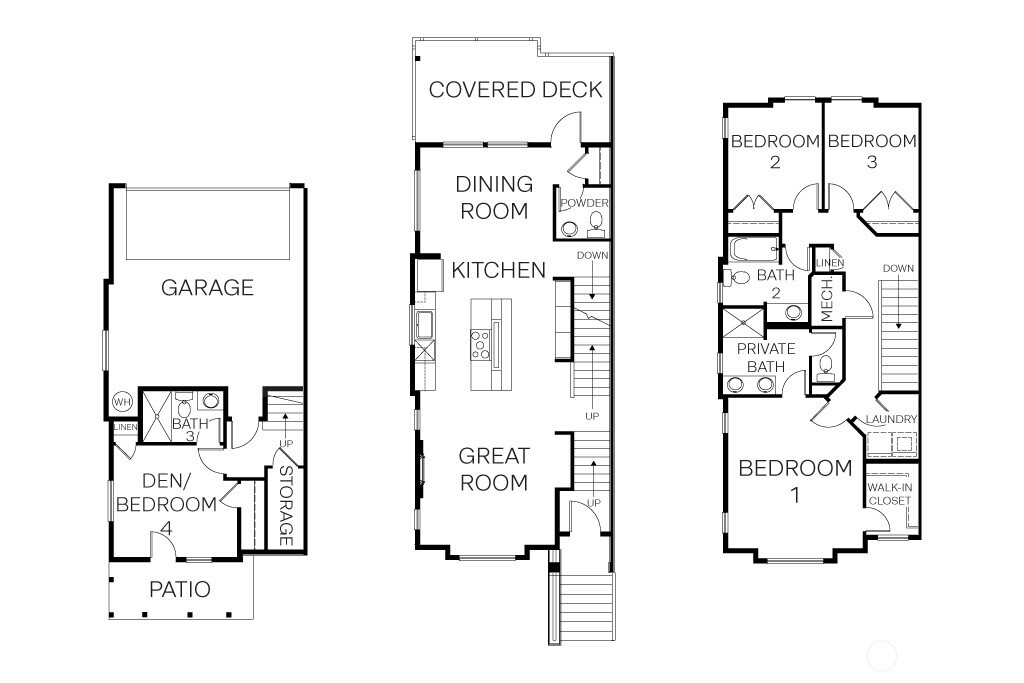 Actual Residence 2 floorplan - 1,921 square feet of living space plus 2 car garage and guest parking on your driveway!