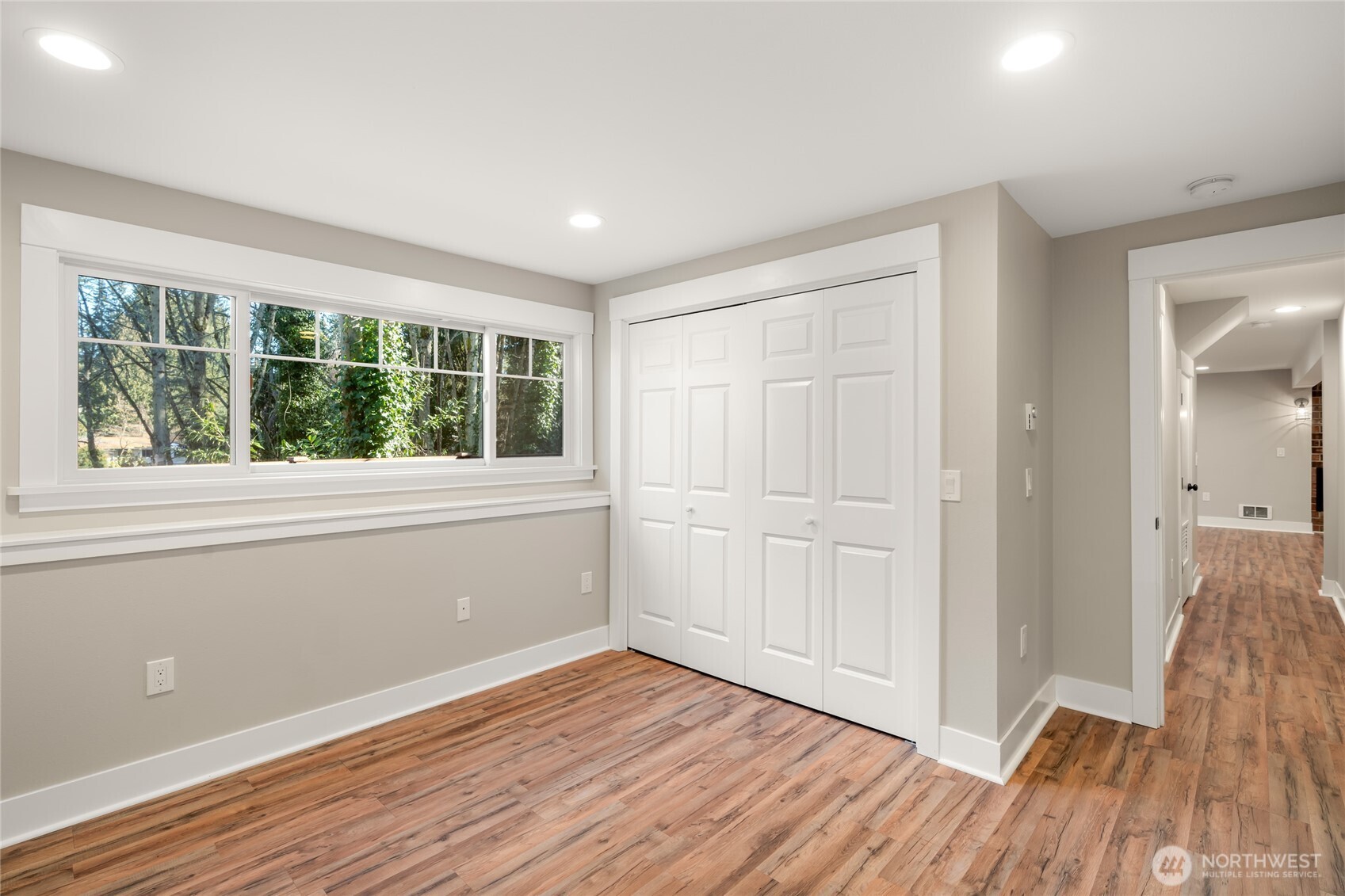 New bedroom with large closet added downstairs.