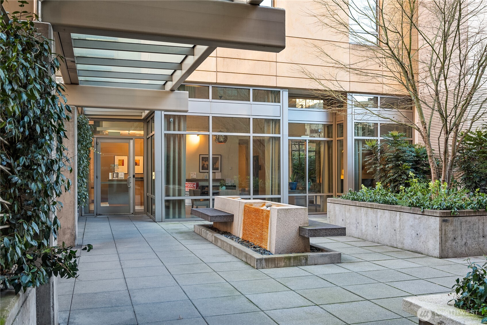 Spotless in and out, the extremely well managed complex is class defined. This is the lobby entrance to 900 Lenora with staffed reception / concierge.