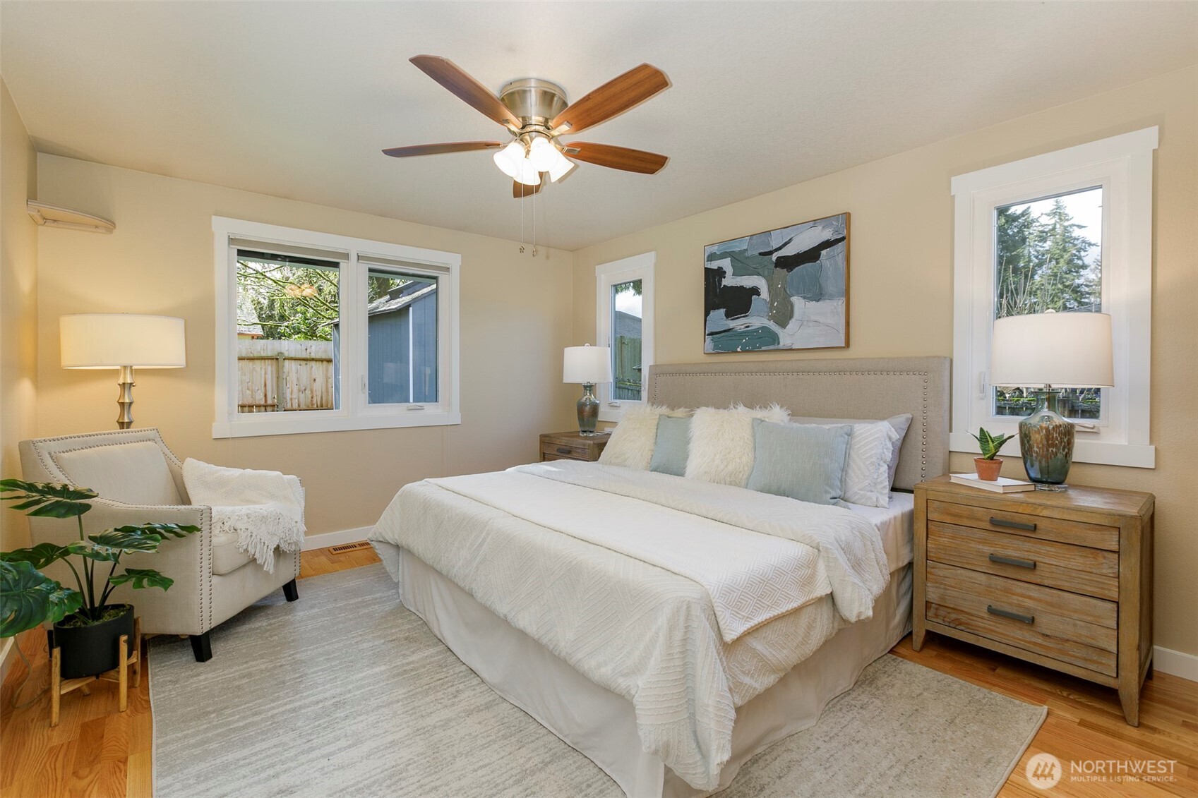 Primary bedroom from entry way