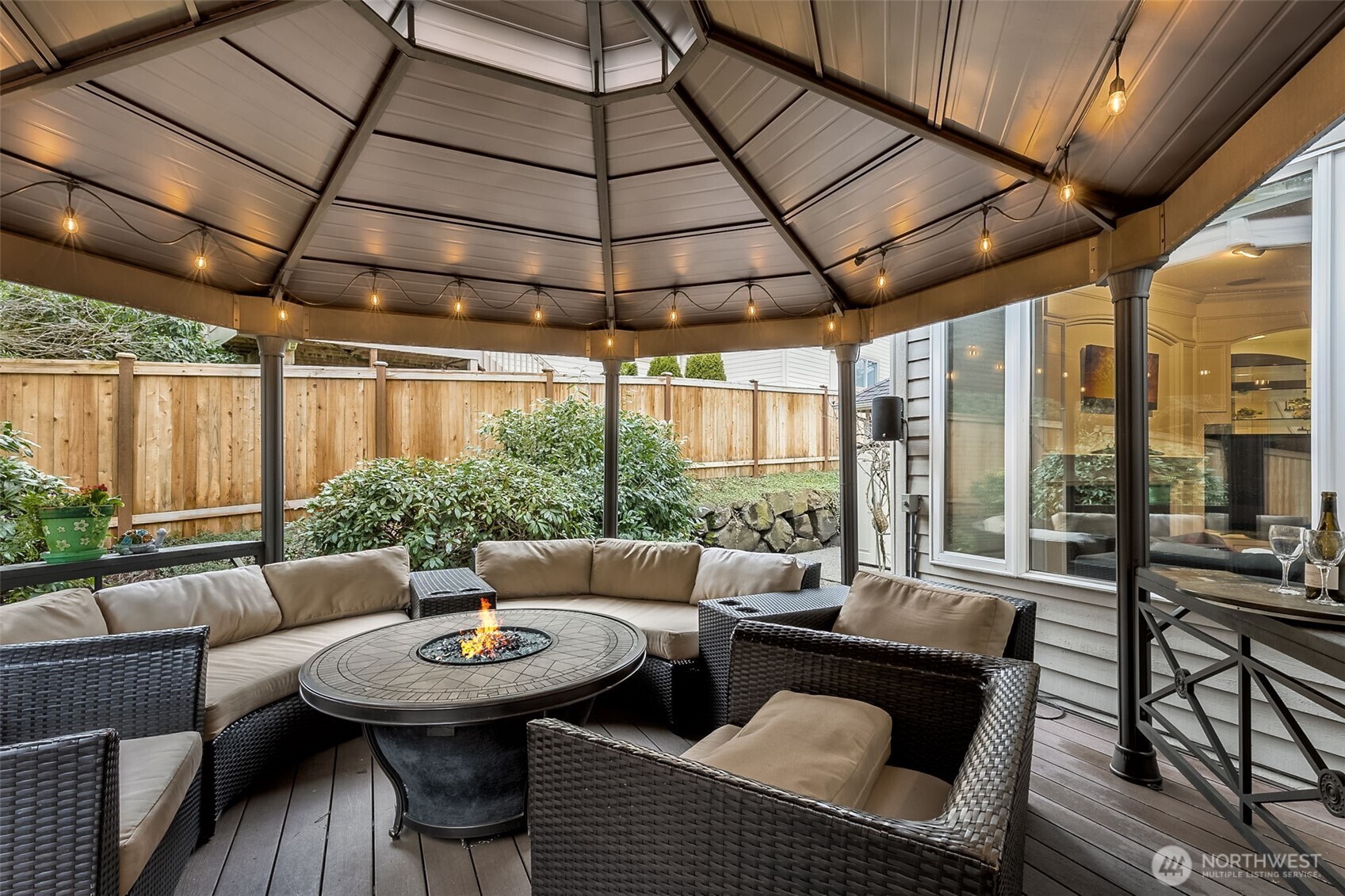 Gazebo in backyard